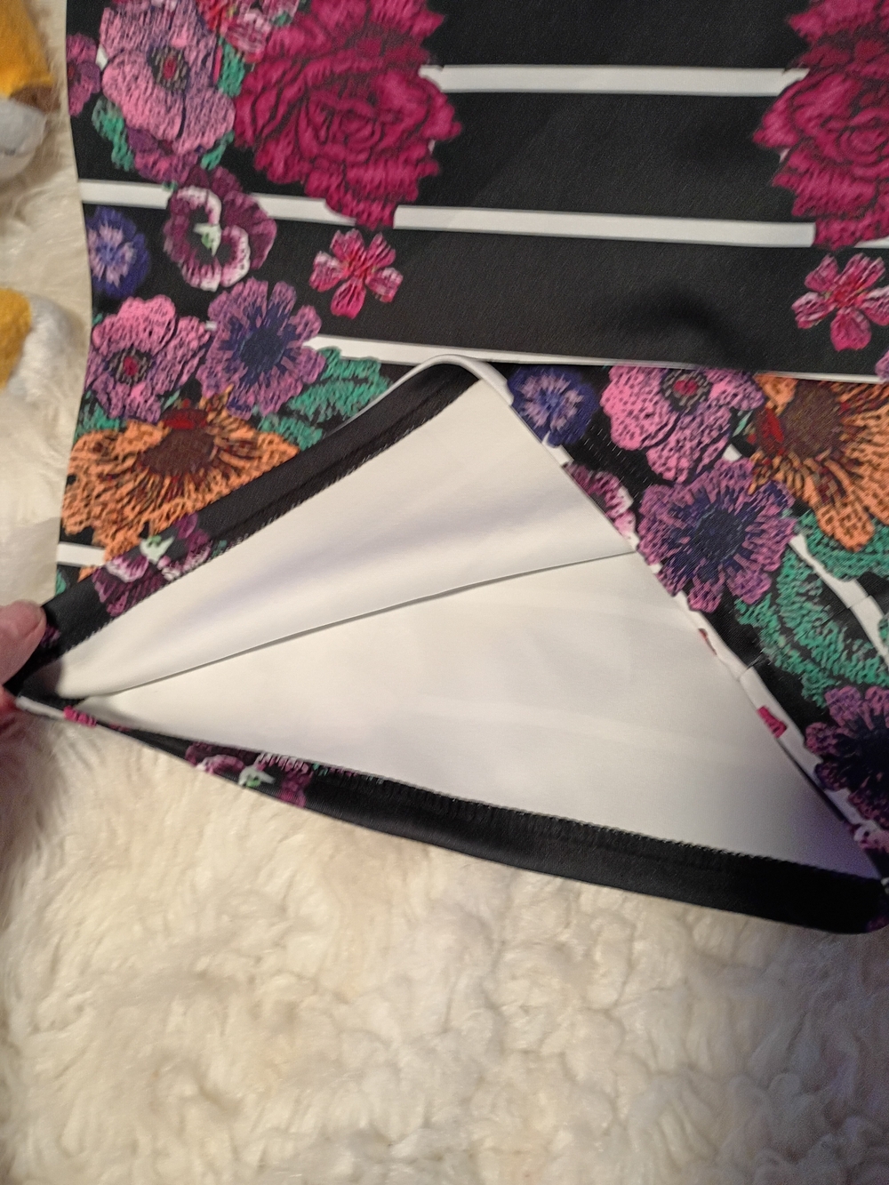 Nordstrom Black Floral Striped Skirt with Pink, Purple and Orange Flowers